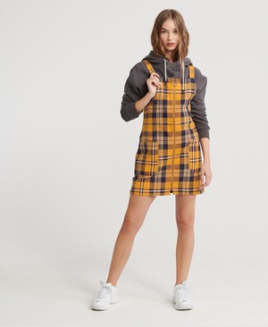 Superdry Check Pinafore Női Ruhák Sárga | CHLGB5893